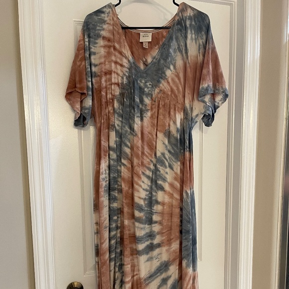 pink and blue tie dye midi dress - Picture 1 of 1